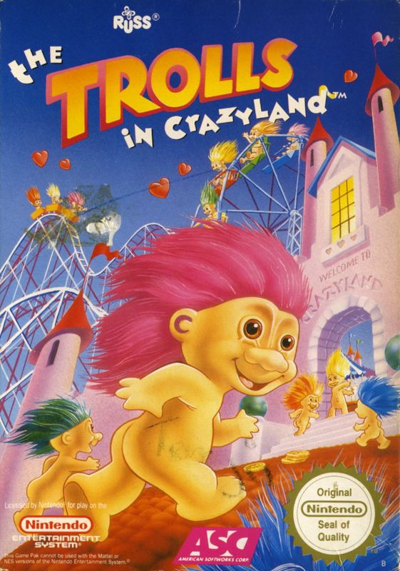 Trolls in Crazyland box art for NES